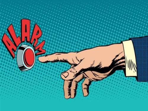 hand pressing alarm, social anxiety, freaking out